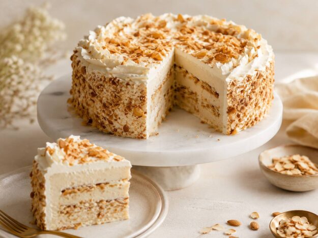 Tarta helada de turrón