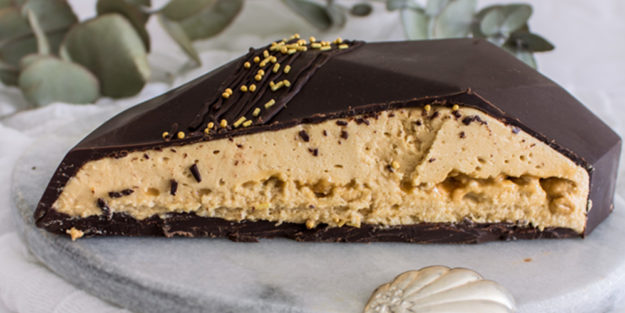 Corazón de mousse de turrón y chocolate Mousse de turrón y chocolate